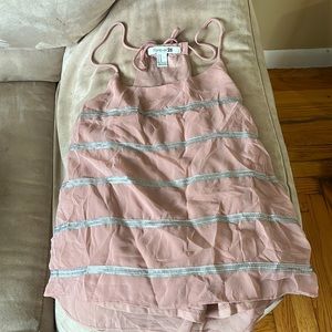 Pink with silver sequin tank top. Size medium. Never worn